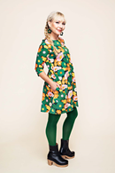 Cissi och Selma Anita tunic 1970 grönorange - green orange tunic in organic cotton jersey