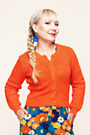 Cissi och Selma Sigrid cardigan Apelsin - Orange - knitted in organic cotton