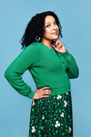 Sigrid cardigan Äng - Green knitted cardigan in organic cotton