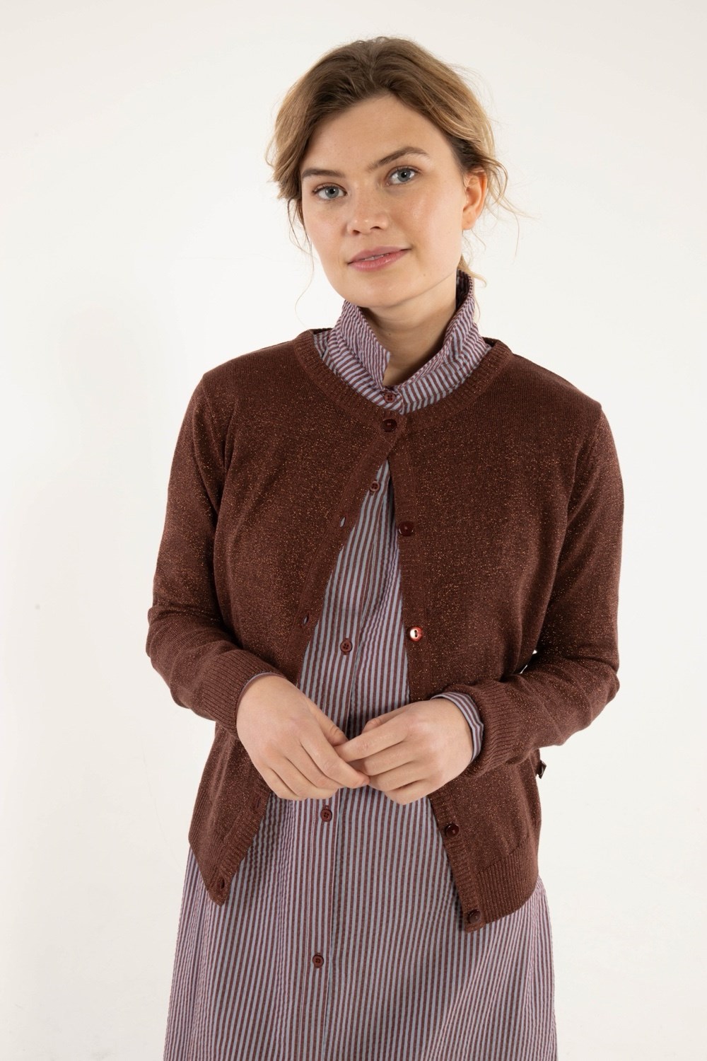 Danefae Danesaga Glitter kofta Dk Merlot