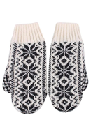 Danefae Danestay Warm Wool Mittens White/Dk Grey