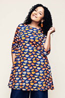 Cissi och Selma Anita tunic Kittens cups orange
