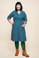 Cissi och Selma Monica dress Miniblom blåbär - blueberry blue shirt dress in organic cotton