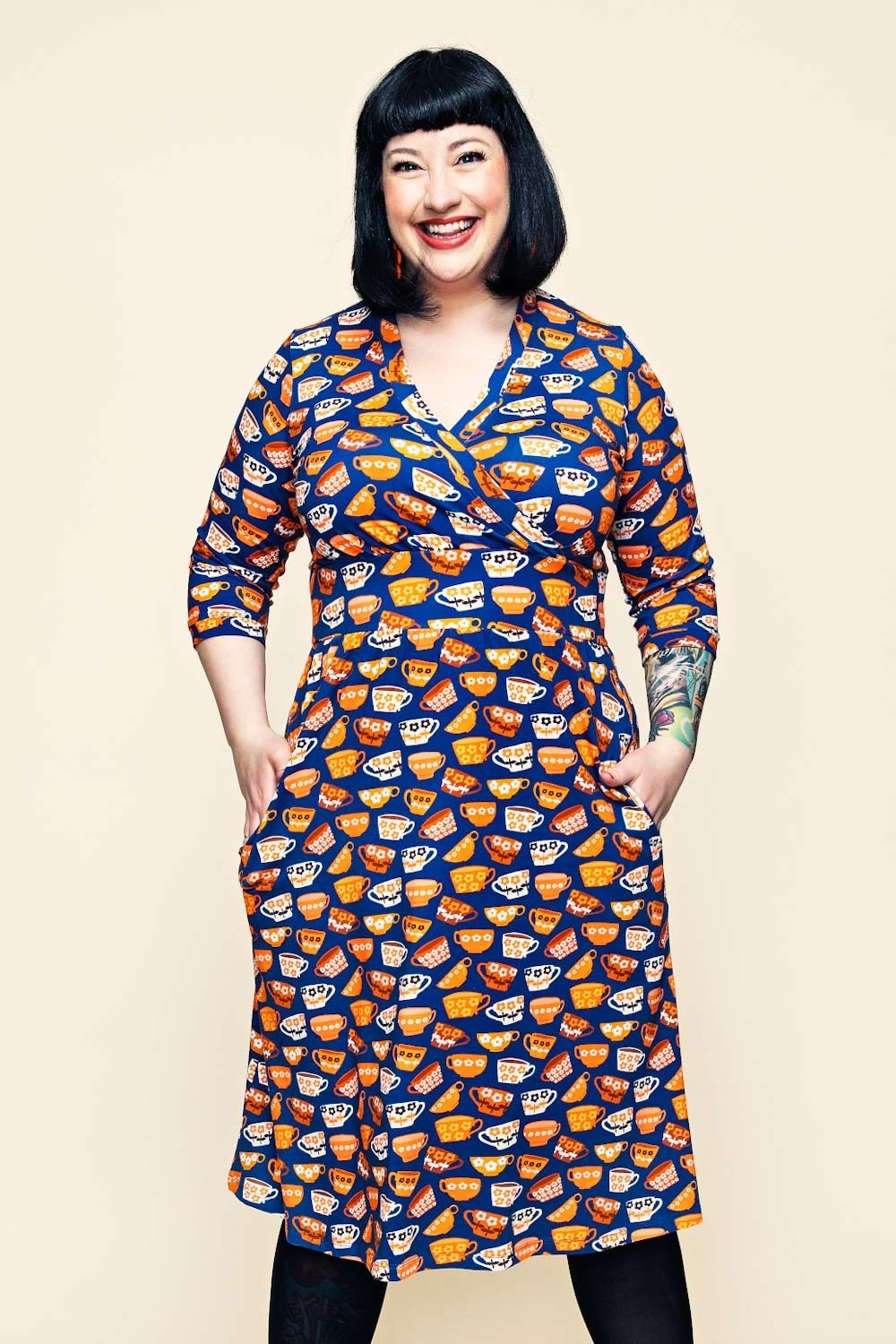 Cissi och Selma Vera dress Kittens cups orange