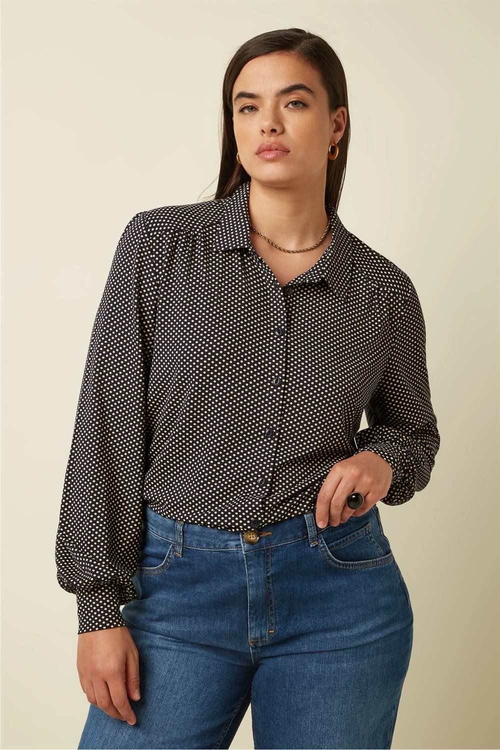 King Louie Carina blus Piper Ink Blue