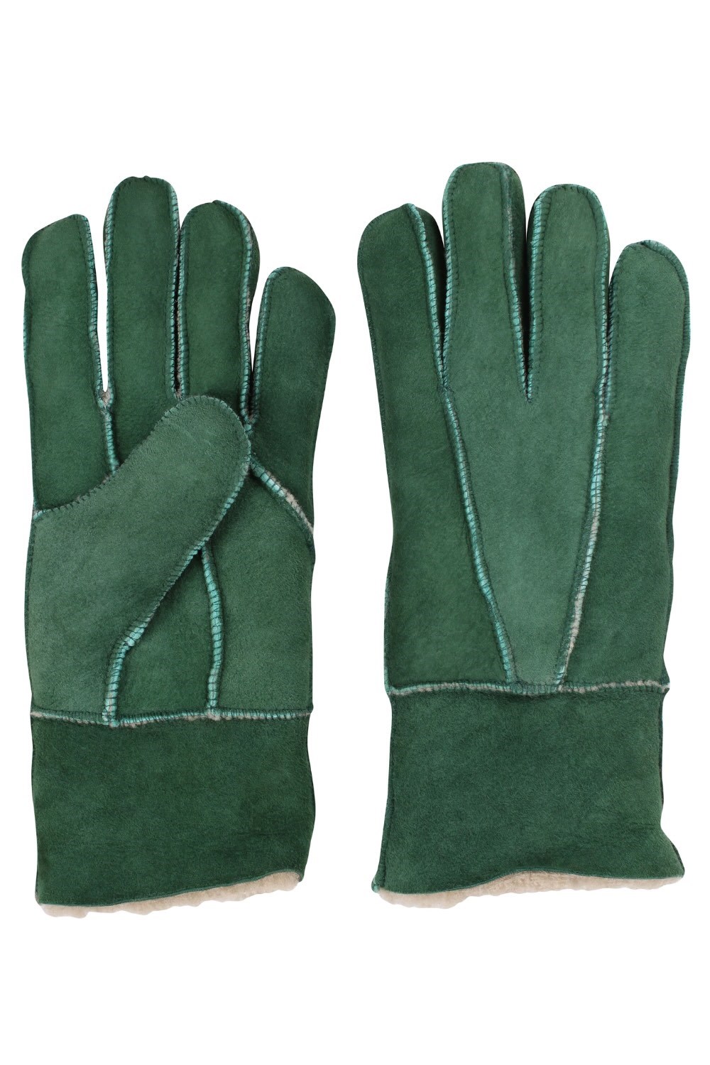 Danefae No Waste Gloves Sheepskin Finger Fall Green - Handskar i fårskinn