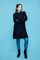 Cissi och Selma Svea dress Kol - Black cable knitted dress in organic cotton