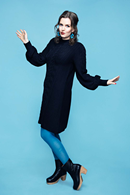 Cissi och Selma Svea dress Kol - Black cable knitted dress in organic cotton