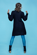 Cissi och Selma Svea dress Kol - Black cable knitted dress in organic cotton