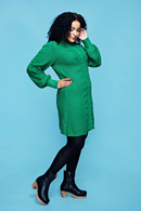 Cissi och Selma Svea dress Äng - Green cable knitted dress in organic cotton