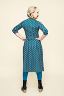Cissi och Selma Vera dress Miniblom blåbär - blueberry blue wrap dress in organic cotton