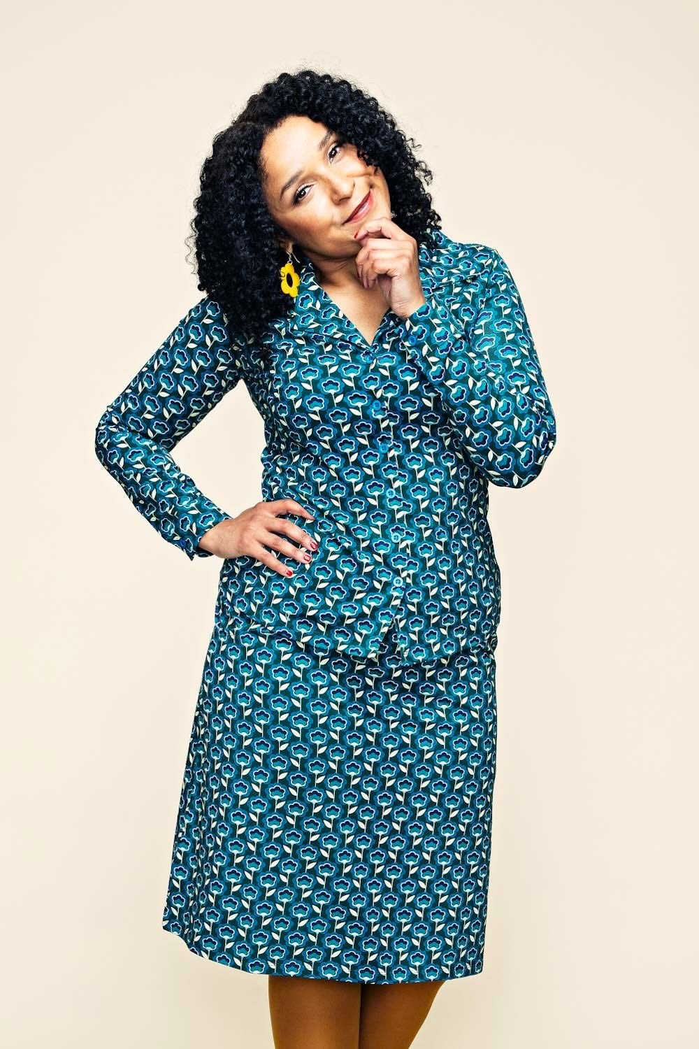 Cissi och Selma Matilda blouse Miniblom blåbär - blueberry blue shirt blouse in organic cotton
