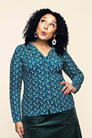 Cissi och Selma Matilda blouse Miniblom blåbär - blueberry blue shirt blouse in organic cotton