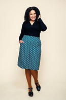 Cissi och Selma Majken skirt Miniblom blåbär - blueberry print tricot skirt