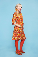 Cissi och Selma Doris dress flugsvamp - Organic cotton 60s dress with forrest print