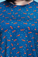 Cissi och Selma Anita tunic rävar - blue long top with fox print
