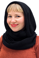 Knitted tube scarf Svart