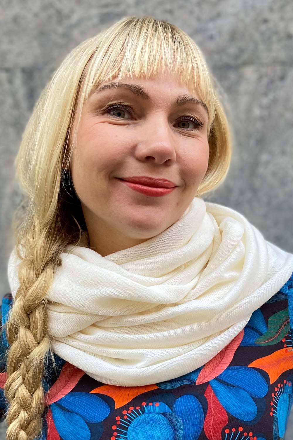 Mariedal Design Slätstickad tubsjal Vit