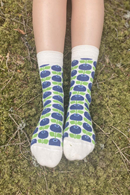 Strumpor bomull Blåbär - mönstrade bomullsstrumpor