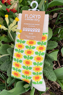 Socks cotton cloudberry - yellow print