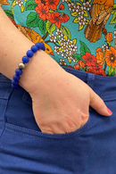 Marie smycken Armband med pärlor i kåda kobolt blå