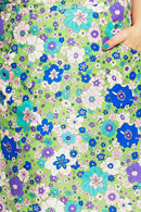 Sonja kjol Kreativ Grön | blommig bomullskjol med fickor