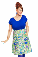 Sonja kjol Kreativ Grön | blommig bomullskjol med fickor