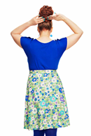 Sonja kjol Kreativ Grön | blommig bomullskjol med fickor