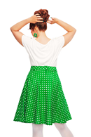 Solbritt skirt Prickig grön | polkadot skirt in green and white, cotton