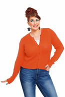 Sigrid cardigan Apelsin - Orange - knitted in organic cotton