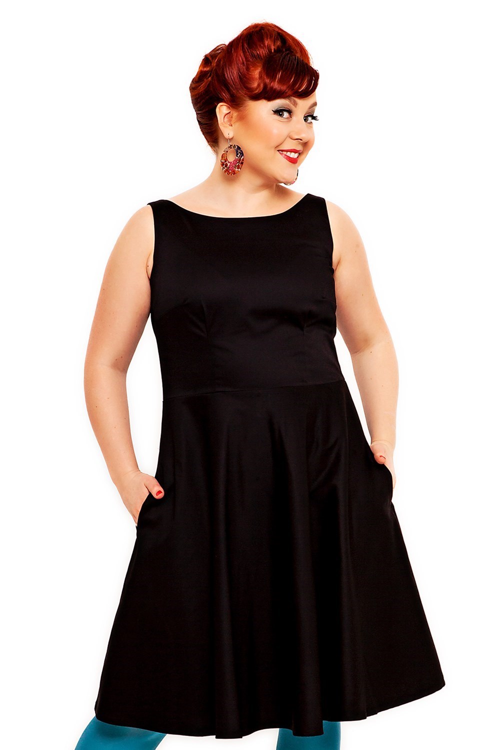 Saga dress Black sleeveless 50s party dress