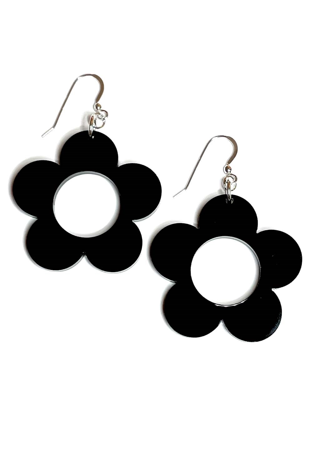 Cissi och Selma Earrings Solo Kol stor - large black flower