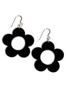 Cissi och Selma Earrings Solo Kol stor - large black flower