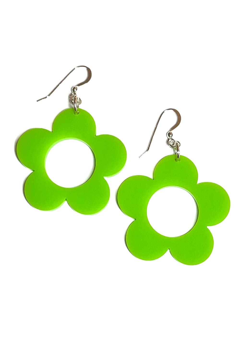 Earrings Solo Lime stor - large lime flower