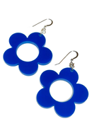 Earrings Solo Blåklint stor - large blue flower