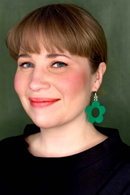Earrings Solo Basilika stor - large green flower