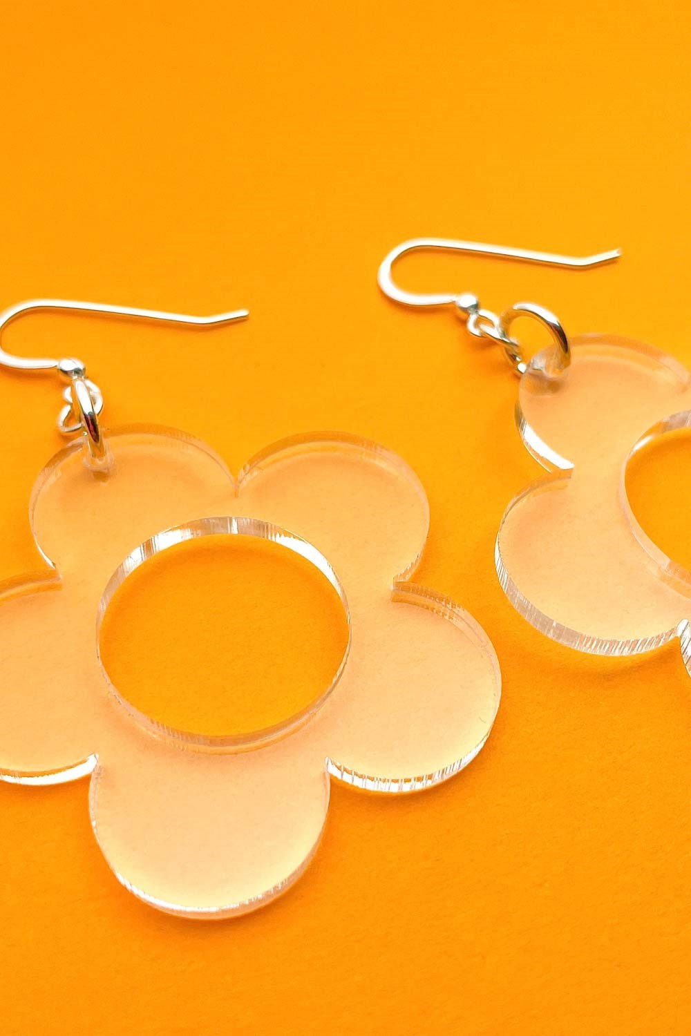 Earrings Solo vatten stor - large transparent flower