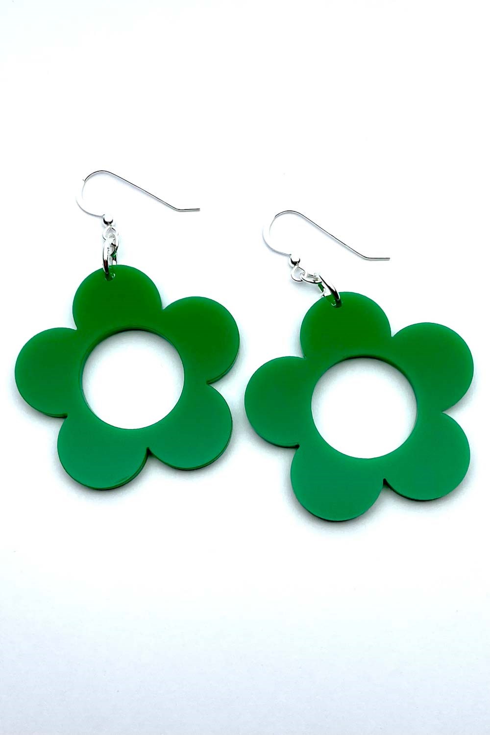 Earrings Solo Basilika stor - large green flower