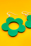 Cissi och Selma Earrings Solo Basilika stor - large green flower earrings
