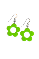 Cissi och Selma Earrings Frö Lime - Retro flower earrings in lime green
