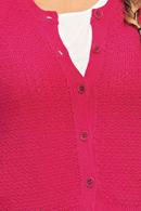 Sigrid cardigan Ros - Hot pink - knitted in organic cotton