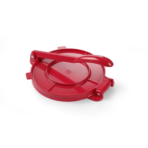 Tortillapress, aluminium, röd, dia 20 cm