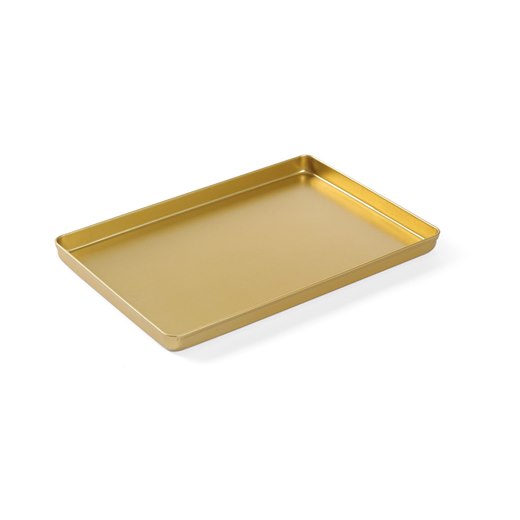 Displayfat, aluminium, guld