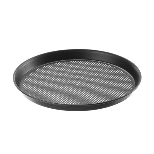 Pizzapanna, kolstål, perforerad