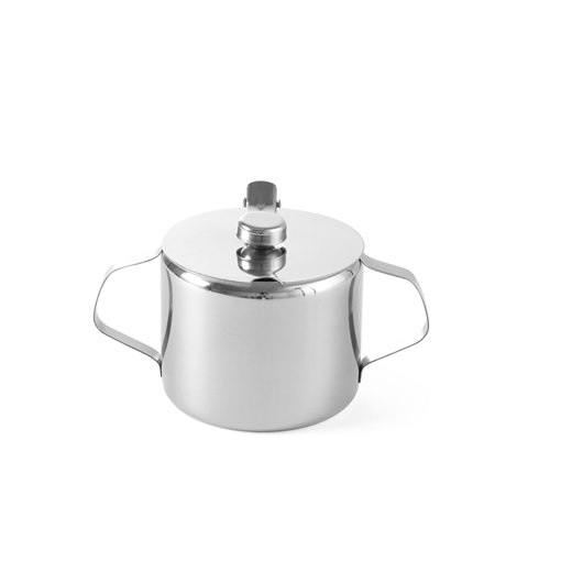 Sockerskål, med lock, rostfritt stål, dia 8,5 cm, 30 cl