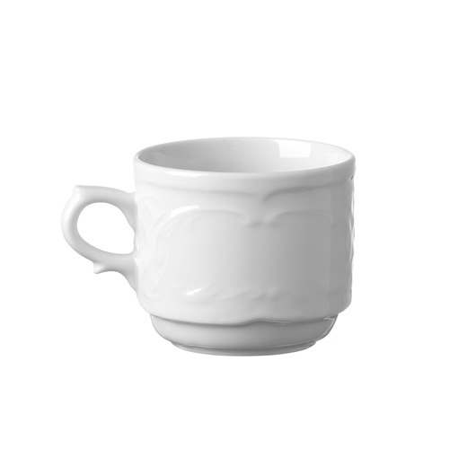 Espressokopp Flora, porslin, vit, 12 cl