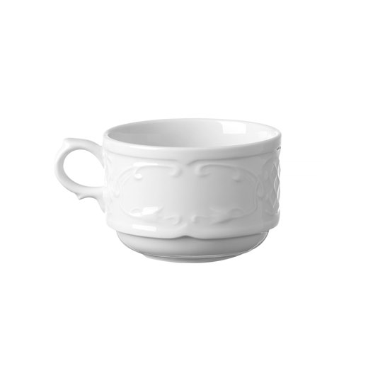 Cappuccinokopp Flora, porslin, vit, 18 cl