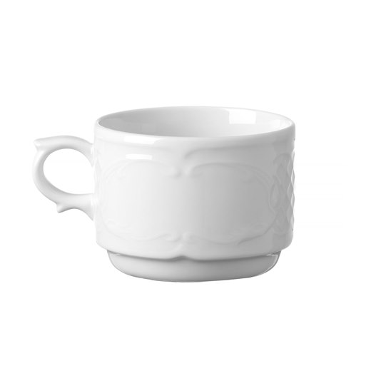 Kaffekopp Flora, porslin, vit, 25 cl