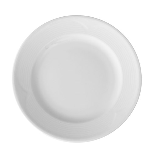 Tallrik Saturn, flat, porslin, vit