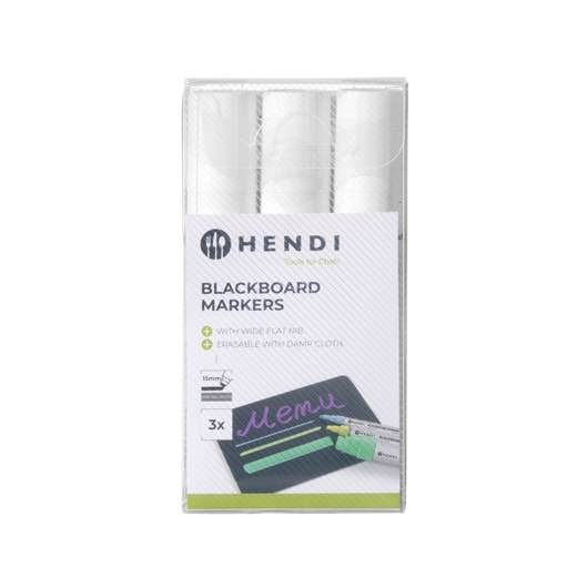 Tavelpennor, blackboard, 15 mm, vit, 3-pack